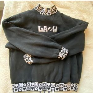 rare lazy oaf check sweatshirt 🌸 oversized turtleneck sweater 💙